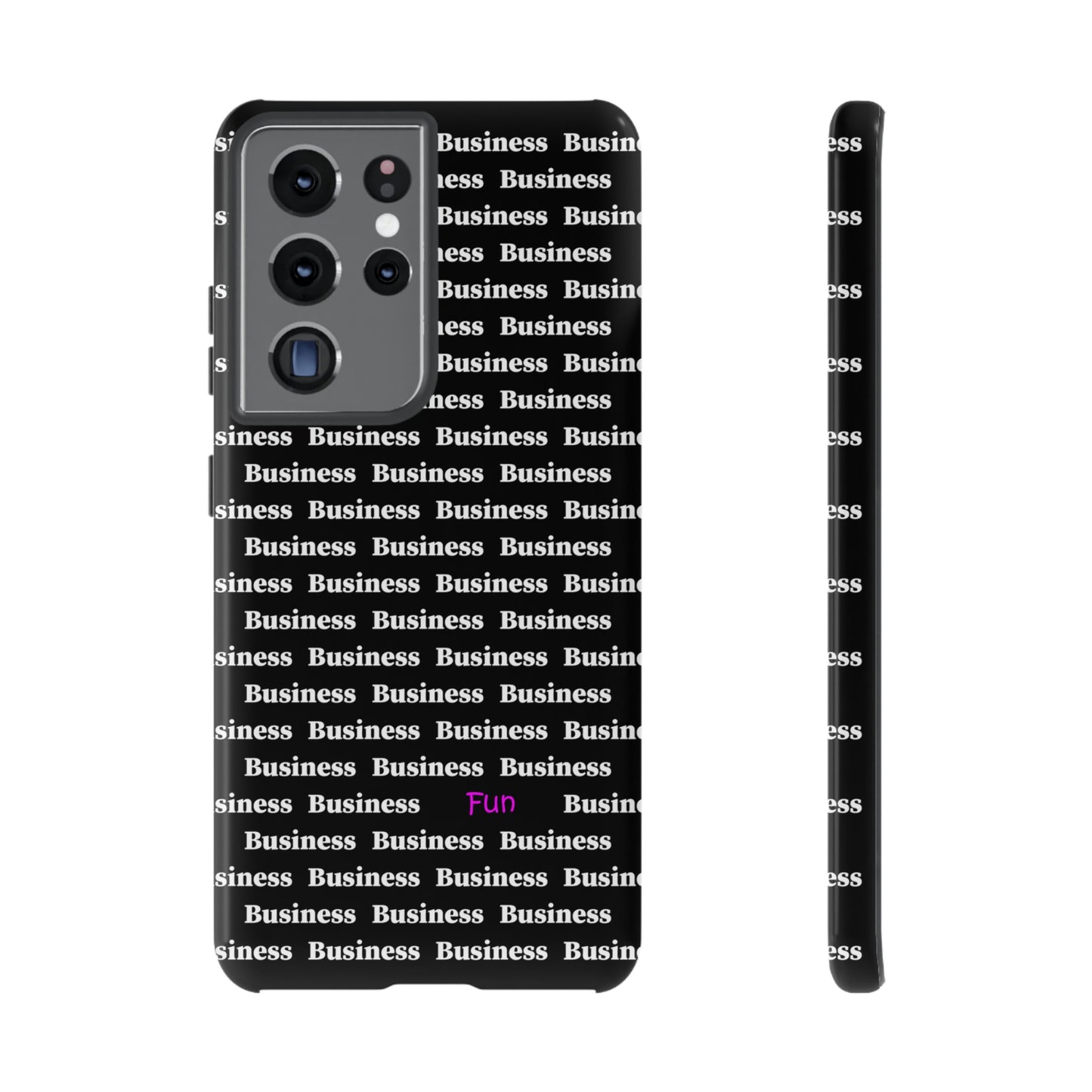 All Business One Fun phone case for office workers Apple iPhone and Android Black Case